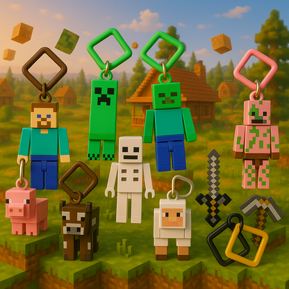 BeeFun Block Buddies – Kolekcja Breloków Figurki 2w1 (10 szt)