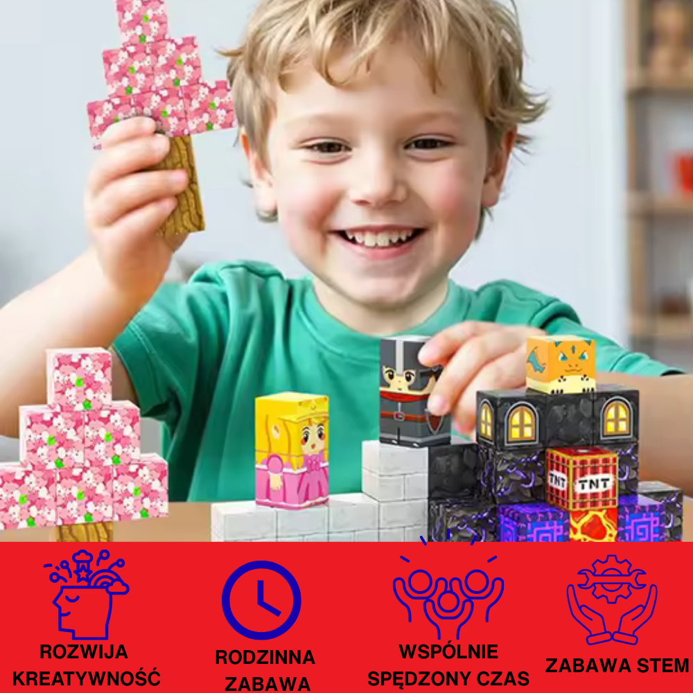 BeeFun Magnetyczne Klocki BeeBricks Premium: Złota Jesień 🍁 – 100 elementów + GRATISY