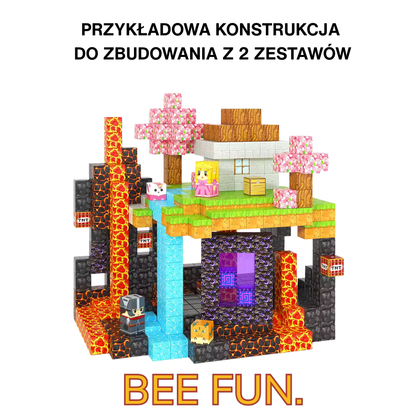 BeeFun Magnetyczne Klocki BeeBricks Premium: Złota Jesień 🍁 – 100 elementów + GRATISY
