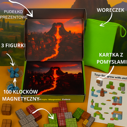 BeeFun Magnetyczne Klocki BeeBricks Premium: Złota Jesień 🍁 – 100 elementów + GRATISY