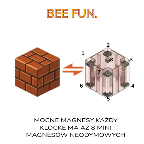 BeeFun Magnetyczne Klocki BeeBricks Premium: Złota Jesień 🍁 – 100 elementów + GRATISY