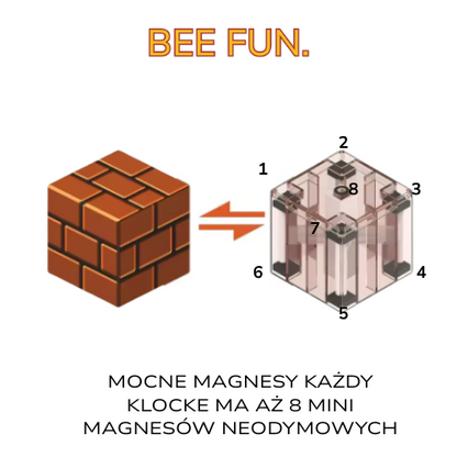 BeeFun Magnetyczne Klocki BeeBricks Premium: Złota Jesień 🍁 – 100 elementów + GRATISY
