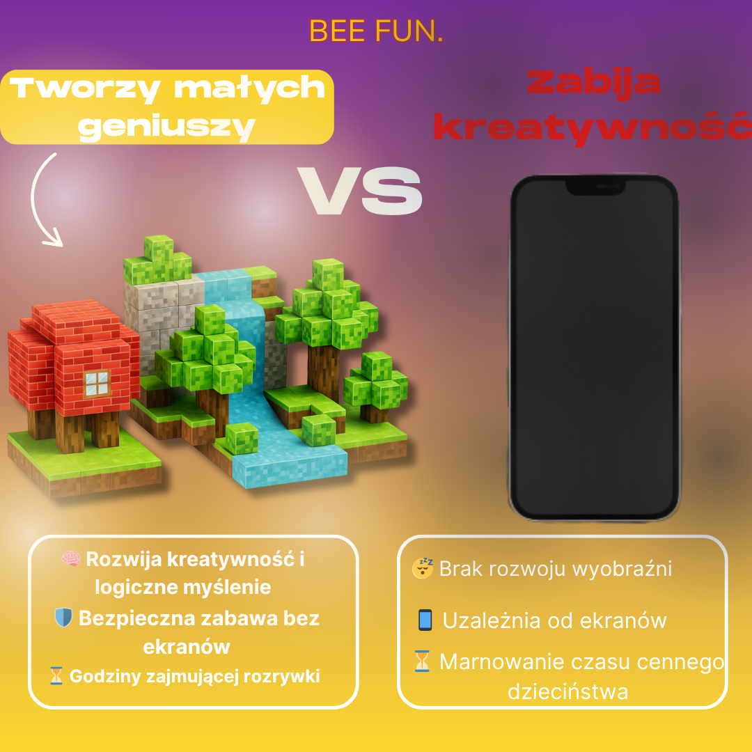 BeeFun Magnetyczne Klocki BeeBricks – 100 elementów + GRATISY
