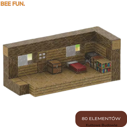 BeeBricks | Kultowe Budowle- Drewniana chatka 80 ELEMENTÓW