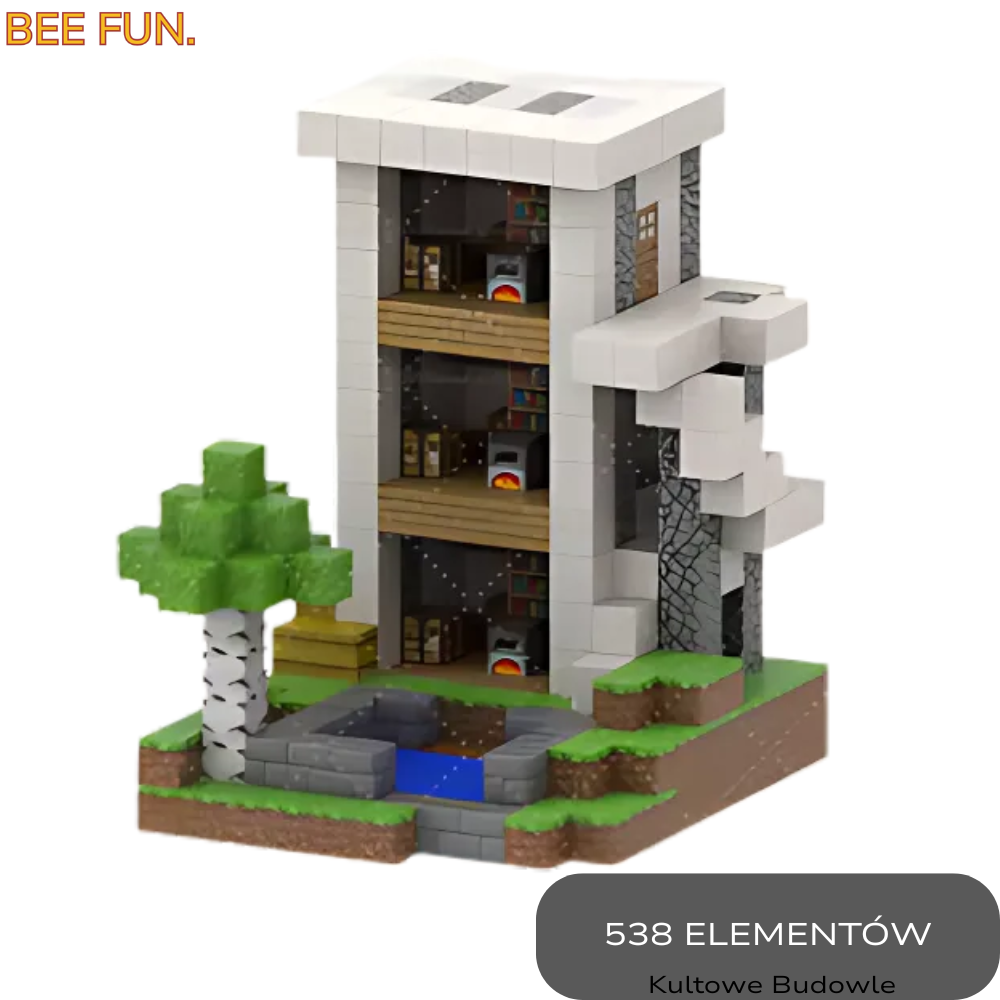 BeeBricks | Kultowe Budowle- Nowoczesna Villa 538 ELEMENTÓW